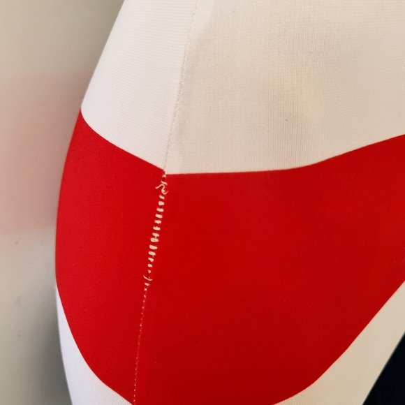 Y2k, dark blue, red + white one-shoulder maxi dress XS fits AU 4, 6, 8 - Picture 10 of 10